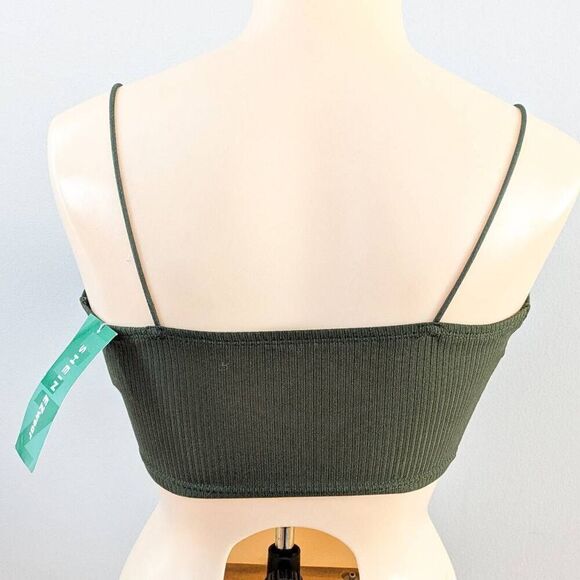 NWT Shein EZwear The Time For Change Ribbed Crop Top Green - Picture 3 of 5